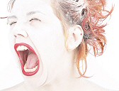 image: young female in terrible pain from alcoholism